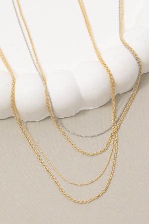Gold Layered Dainty Cable Chain Necklace