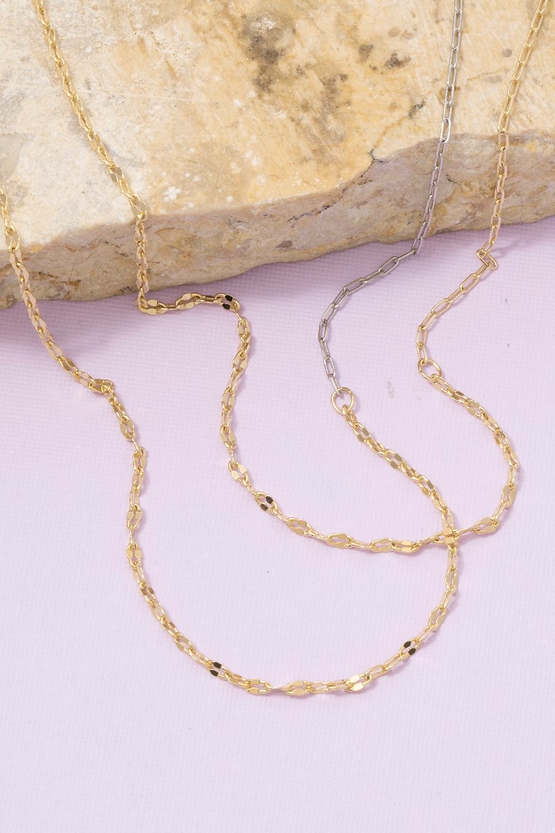 Gold Dainty Paperclip Chain Necklace