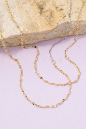 Gold Dainty Paperclip Chain Necklace