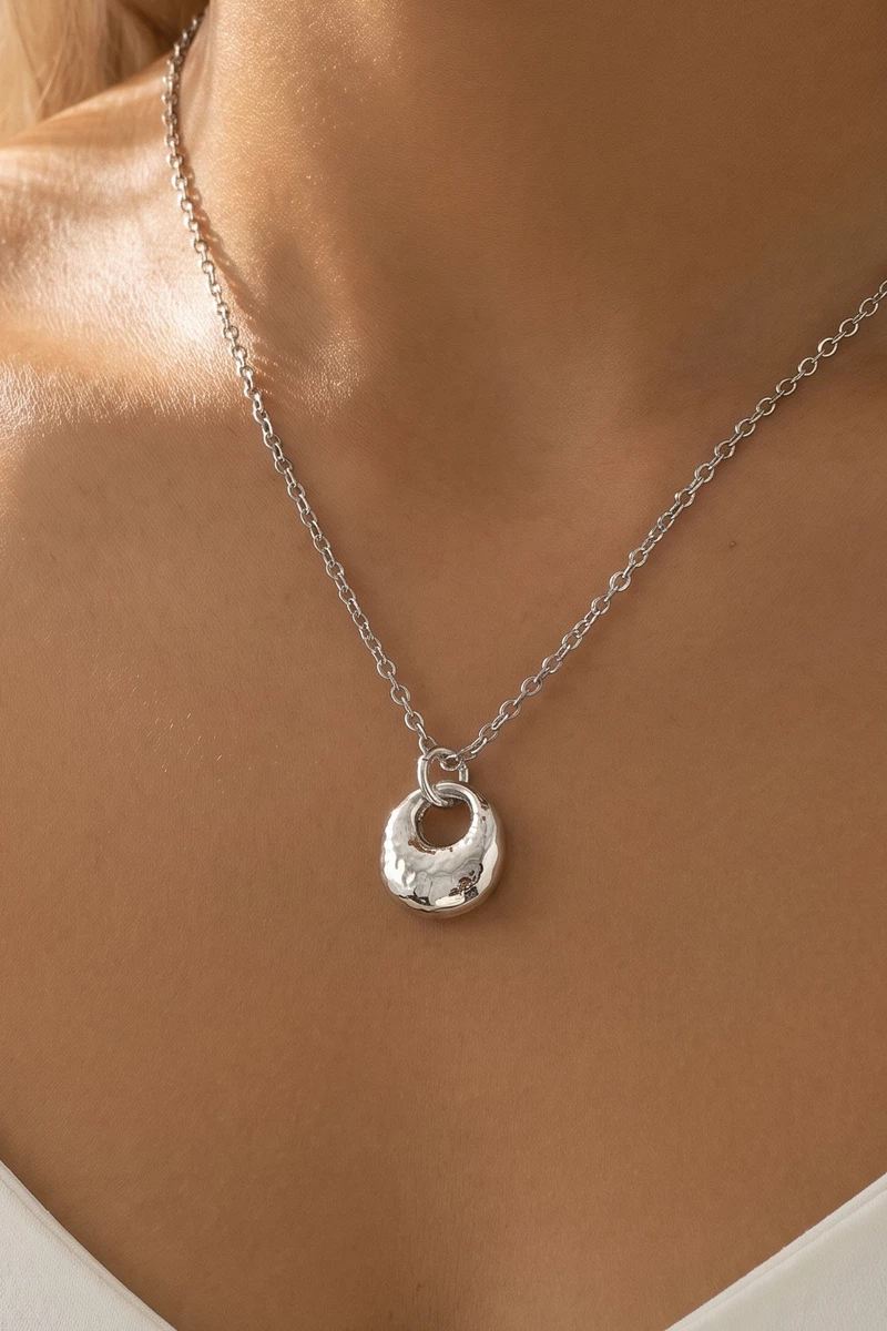 Dainty Pebble Charm Pendant Necklace