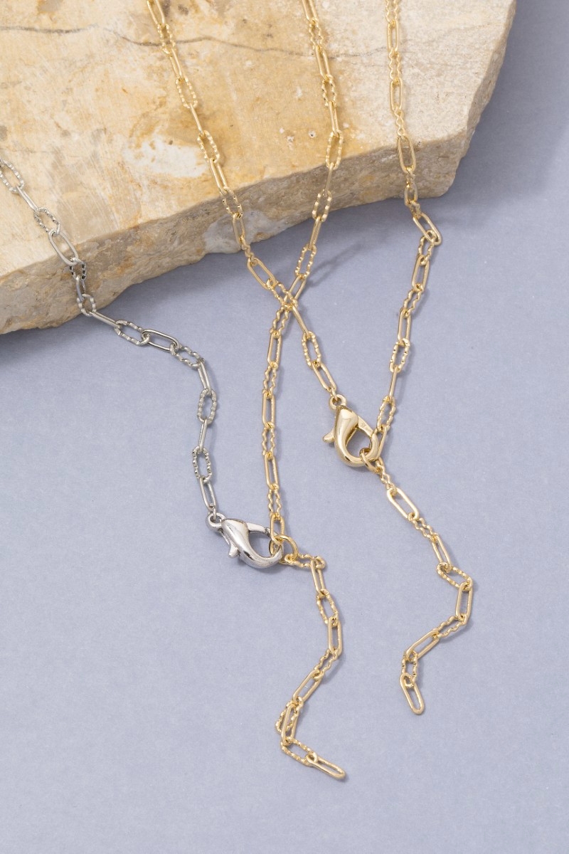 Gold Paperclip Chain Lobster Clasp Y Necklace