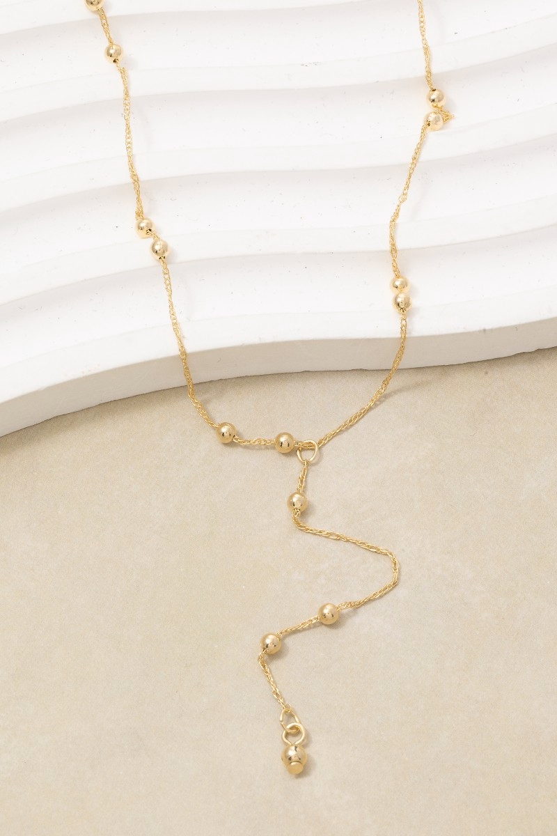 Ball Station Y-Lariat Necklace
