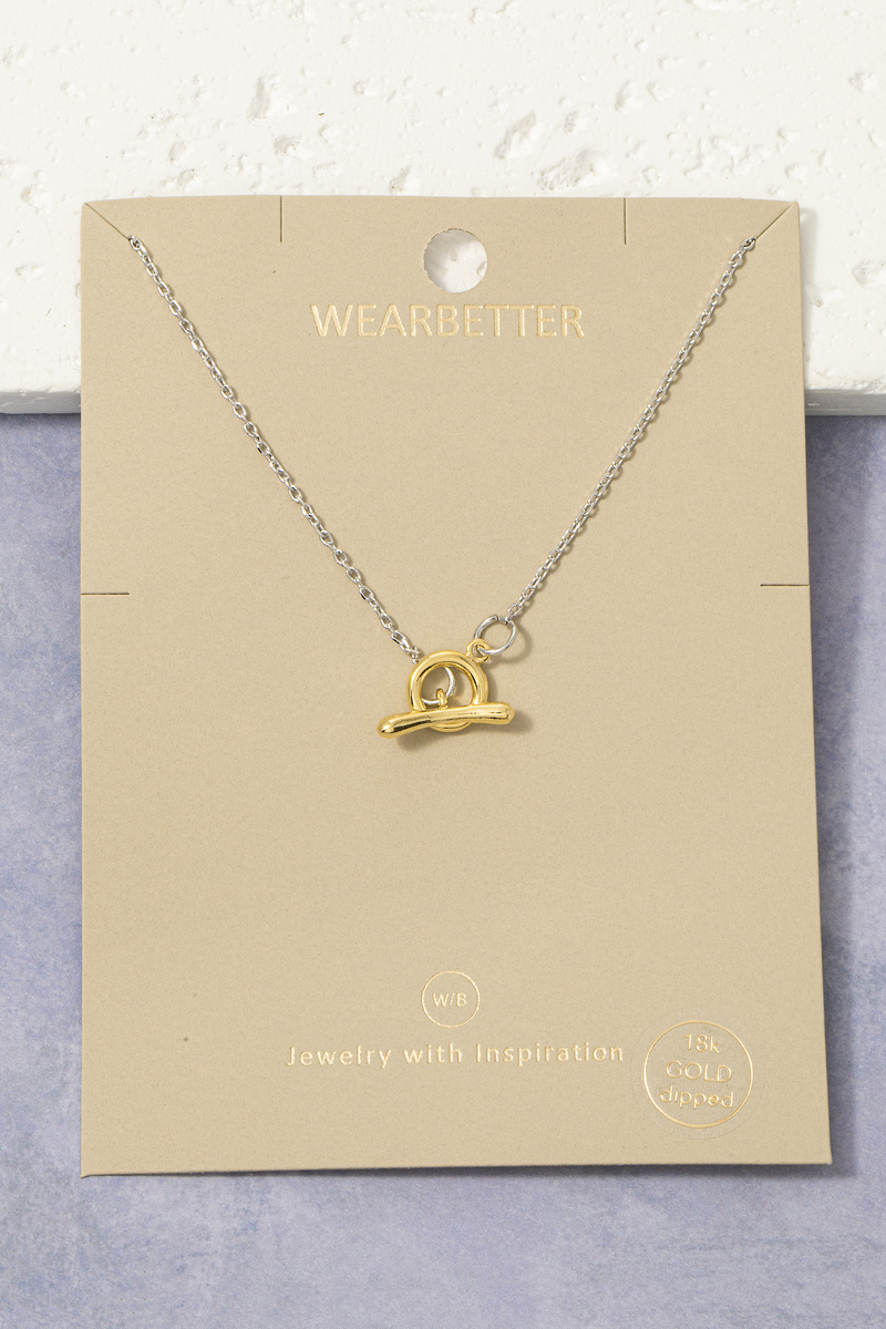 18K Gold Dipped Libra Zodiac Pendant Necklace