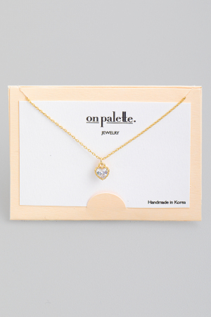 Rhinestone Heart Pendant Necklace