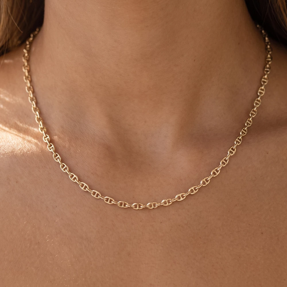 Dainty Mariner Anchor Link Chain Necklace