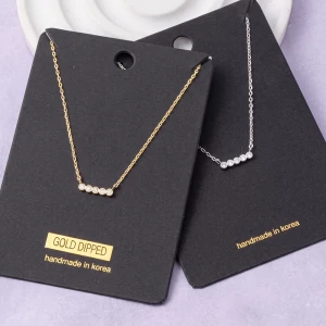 Five Bezel Set Cz Bar Necklace