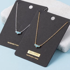 Graduated Trio Bezel Colored Cz Necklace