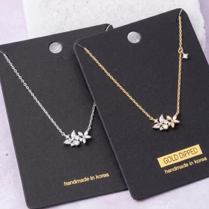 Marquise Cz Butterfly And Flower Necklace
