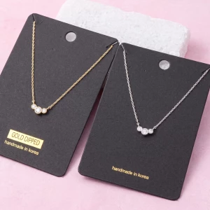 Graduated Three Stone Bezel Cz Necklace