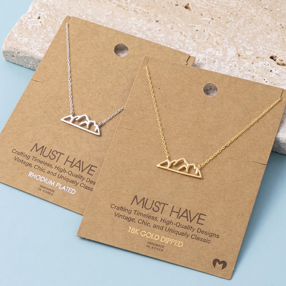 Mountain Range Outline Pendant Necklace