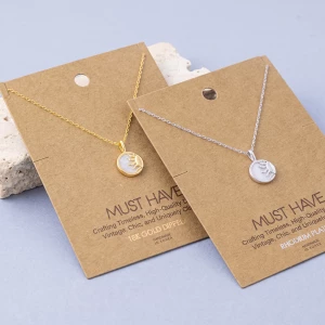 18K Gold Dipped Shell Sun Disc Pendant Necklace