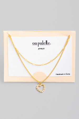 Heart Cutout Layered Pendant Necklace