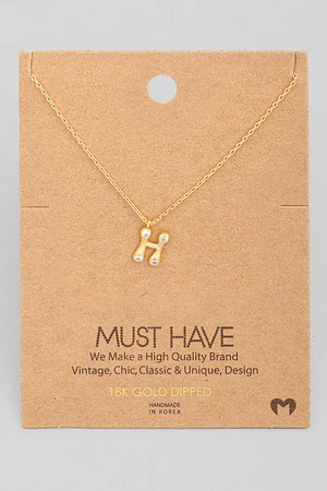 Dainty Letter H Pendant Necklace