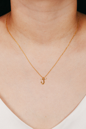 J Initial Pendant Necklace
