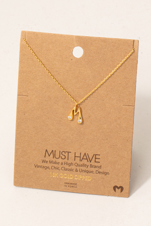 M Initial Pendant Necklace