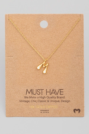 M Initial Pendant Necklace