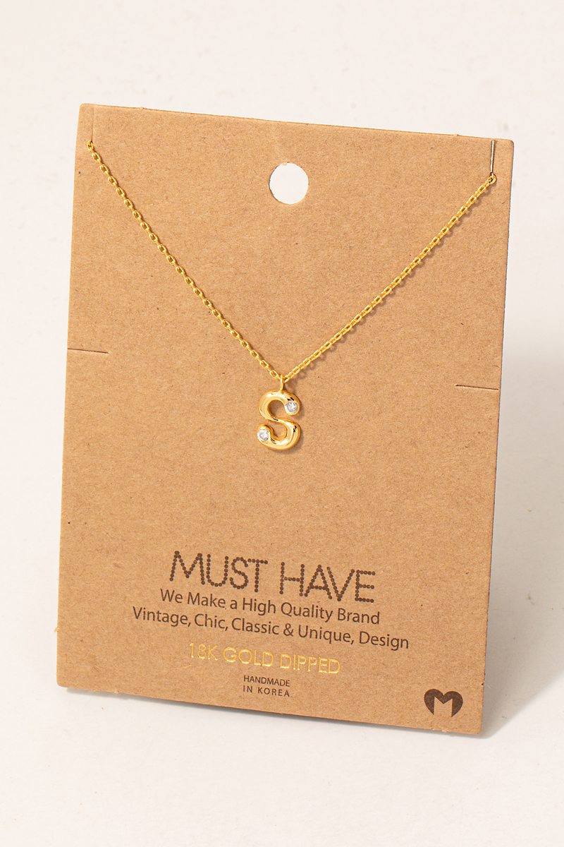 S Initial Pendant Necklace