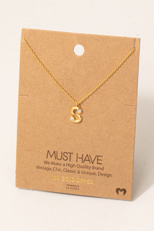 S Initial Pendant Necklace