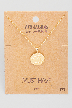 Aquarius Constellation Coin Pendant Necklace