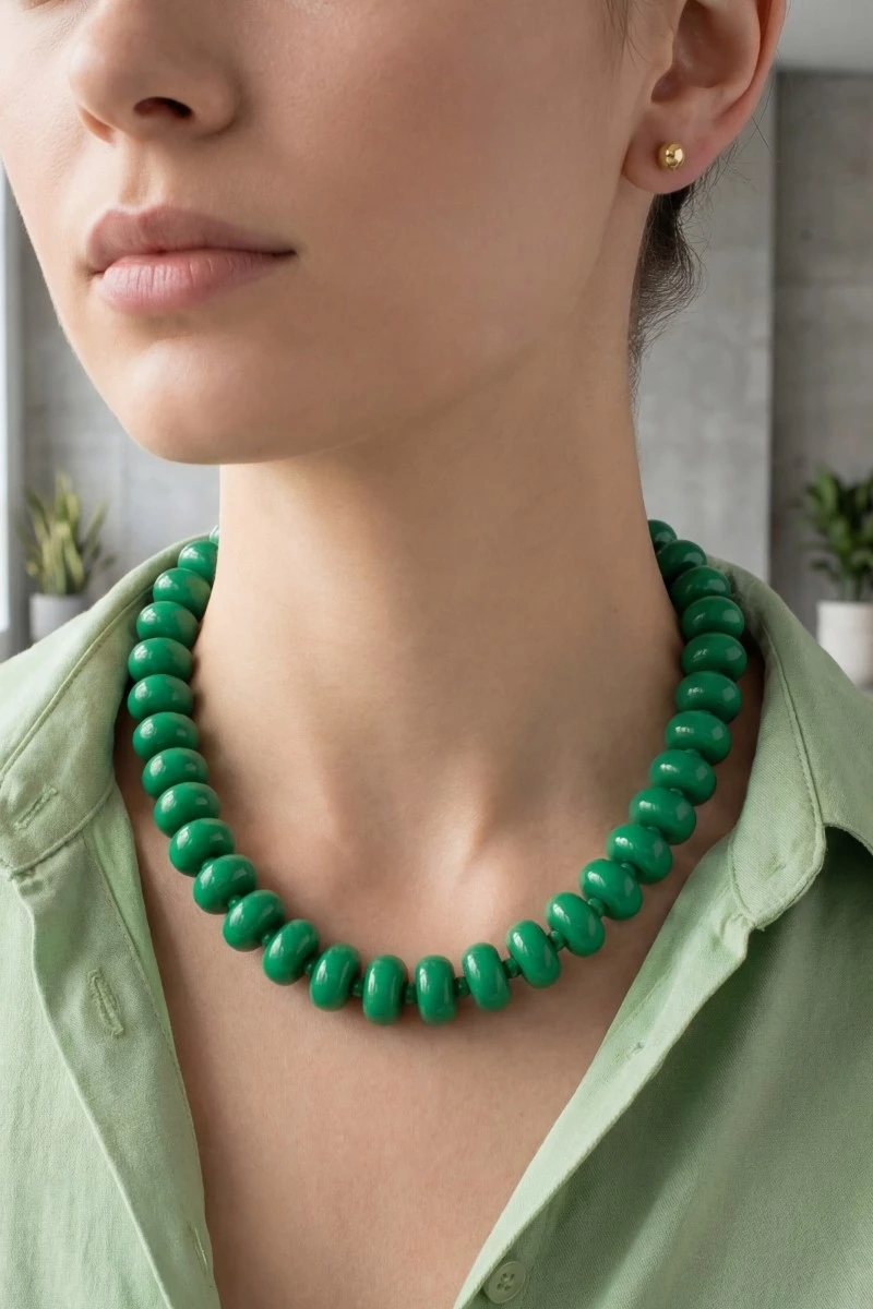 Bulky Acrylic Bead Link Necklace