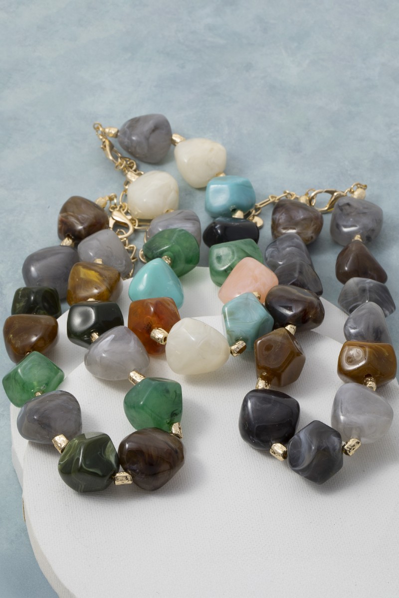 Bulky Resin Stone Necklace