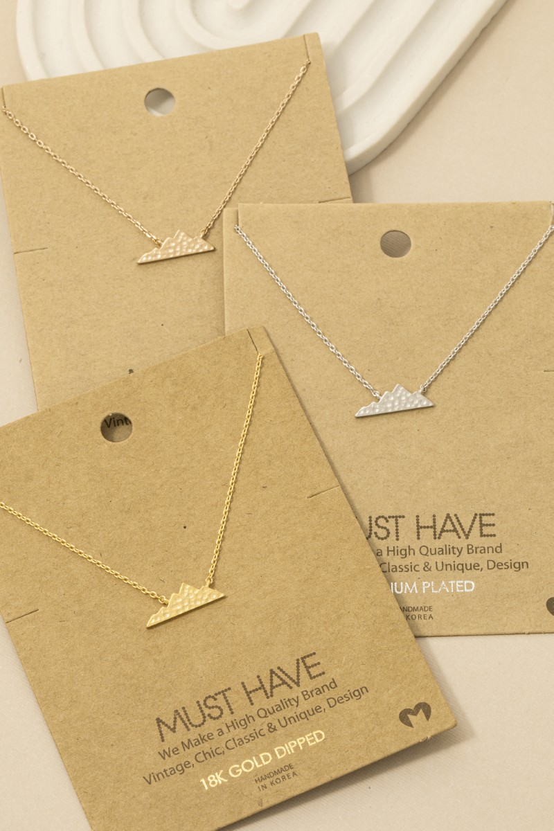 Hammered Mountain Pendant Necklace