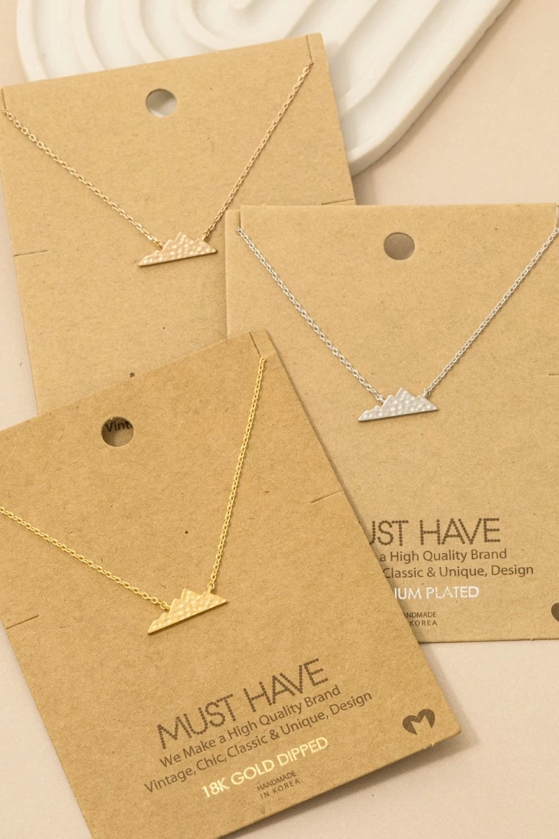 Hammered Mountain Pendant Necklace