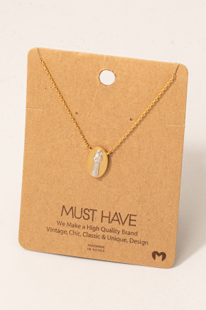 Two Tone Priest Medal Necklace