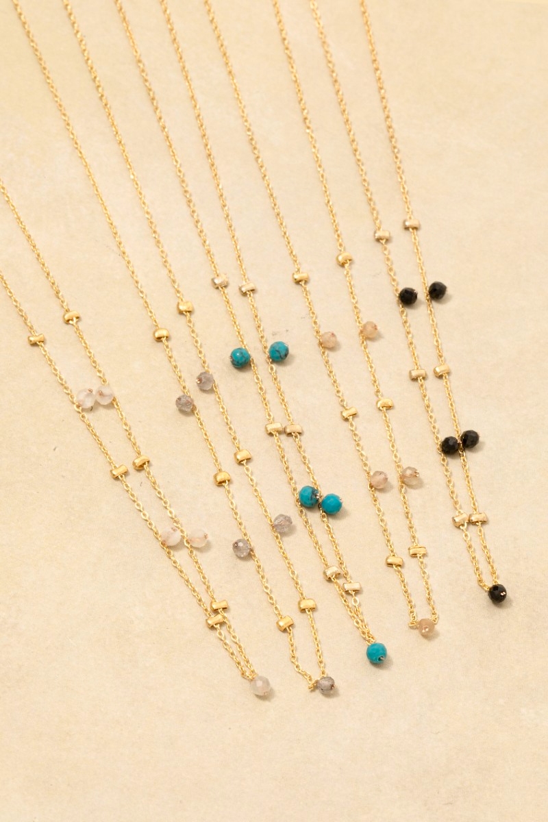Dainty Mix Bead Charm Necklace