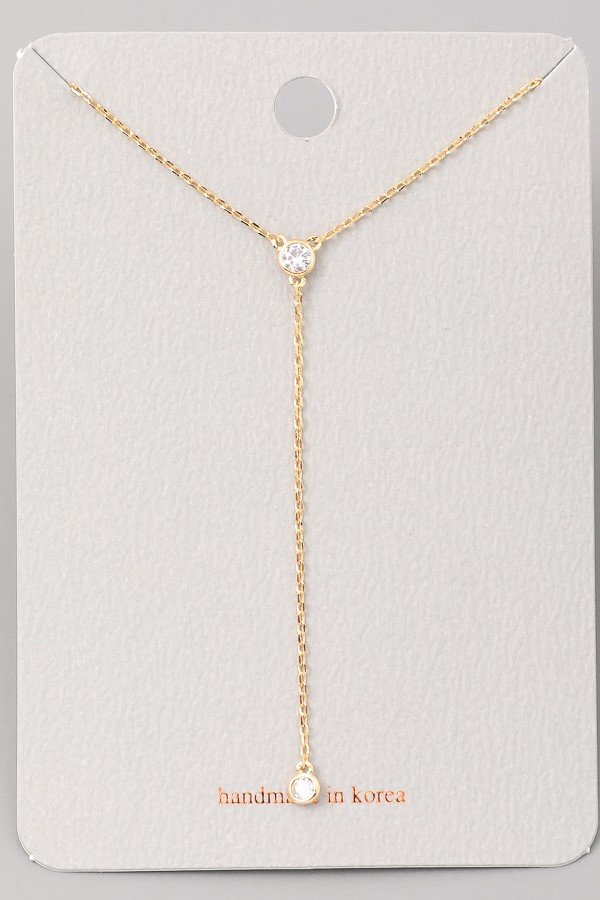 Dainty Jewel Lariat Necklace