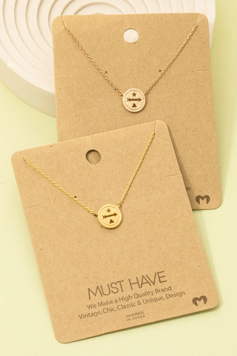 Arrow Disc Charm Necklace