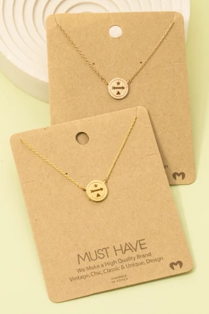 Arrow Disc Charm Necklace