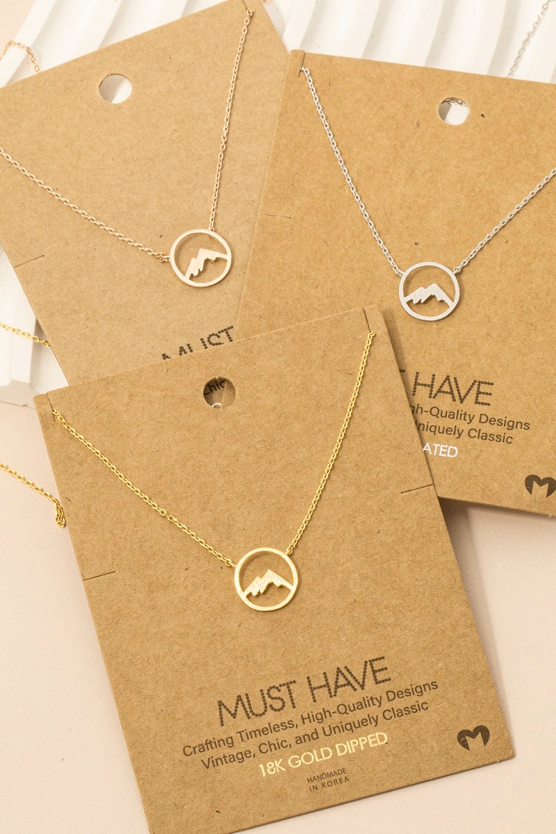 Gold Dipped Mountain Range Pendant Necklace