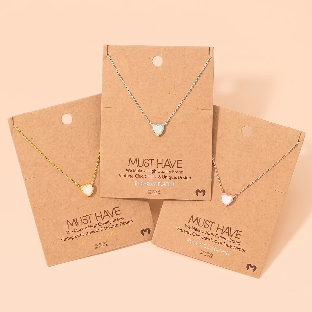 18K Gold Dipped Mini Heart Pendant Necklace