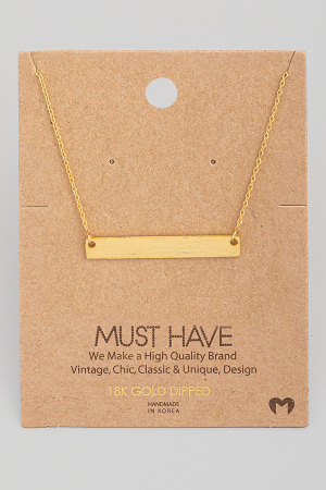 Brushed Bar Pendant Necklace