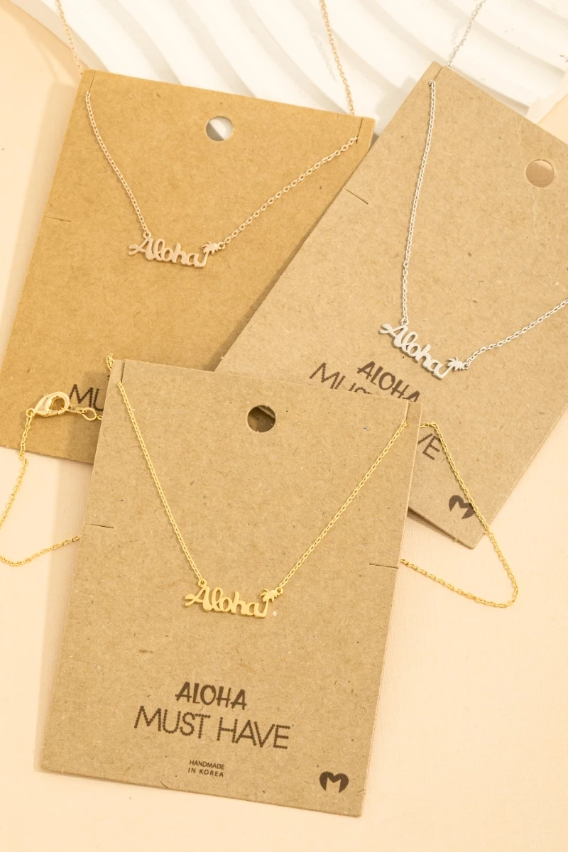 Aloha Palm Tree Pendant Necklace
