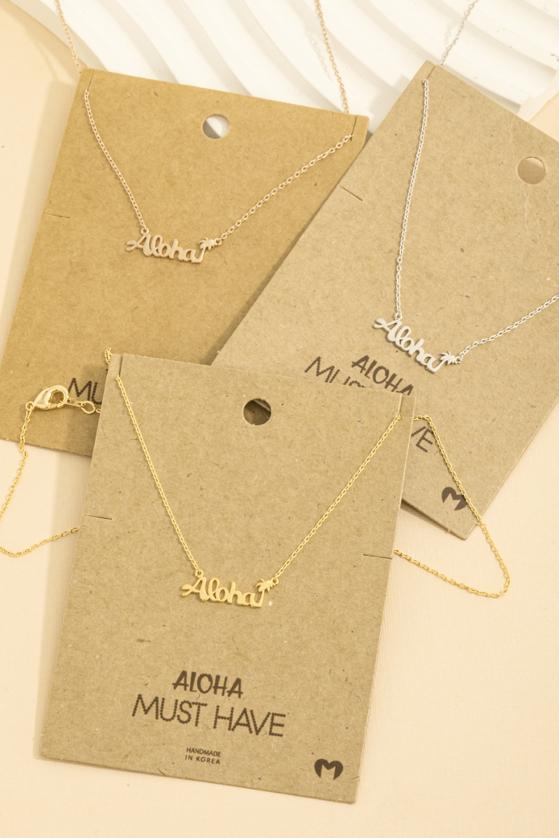 Aloha Palm Tree Pendant Necklace