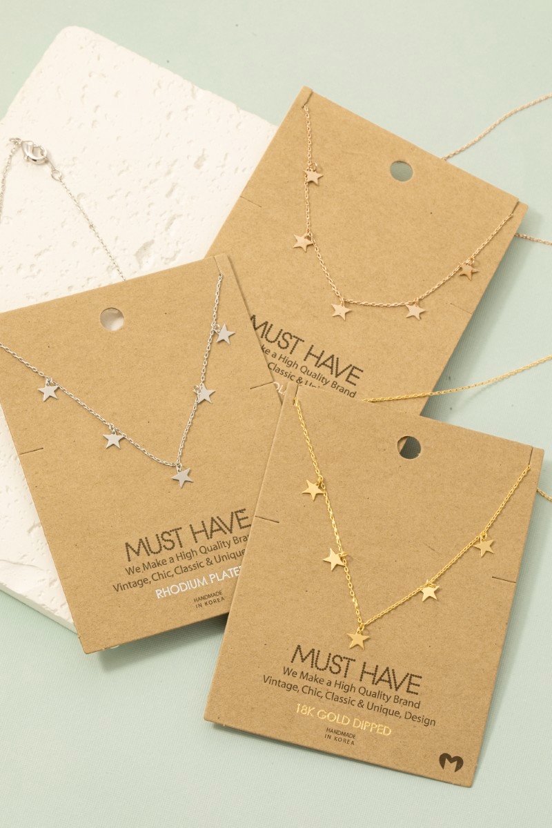 Multi Mini Star Charm Necklace