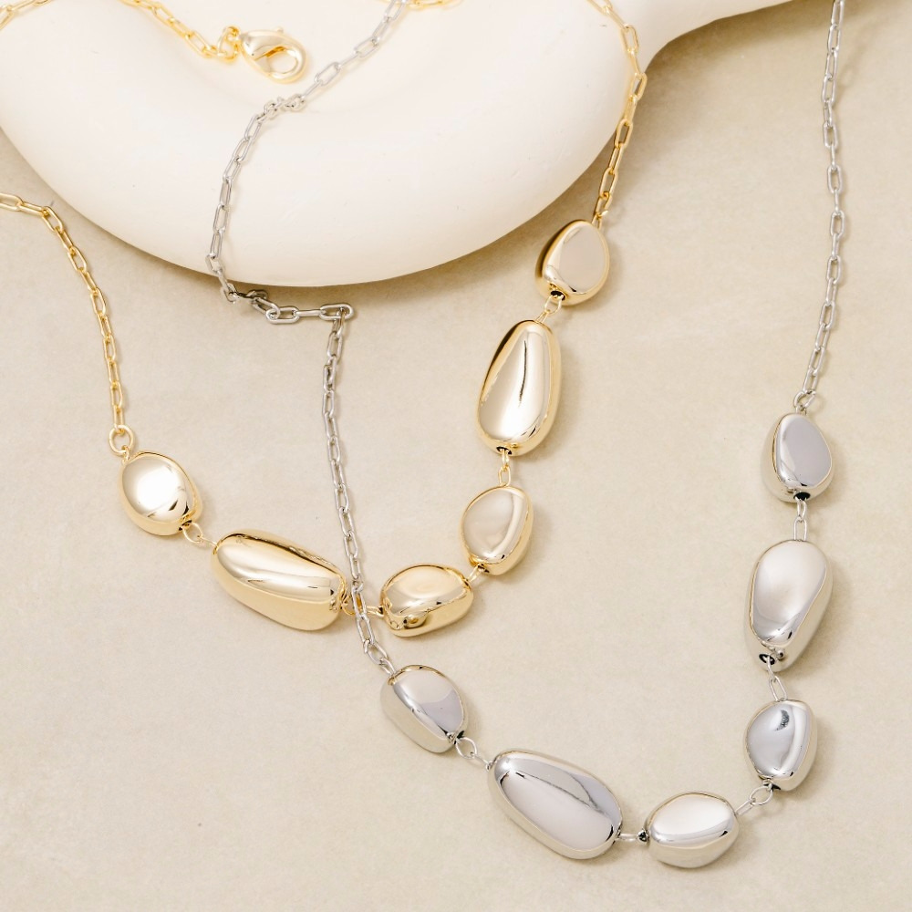 Dainty Chain Gold Pearl Charms Necklace