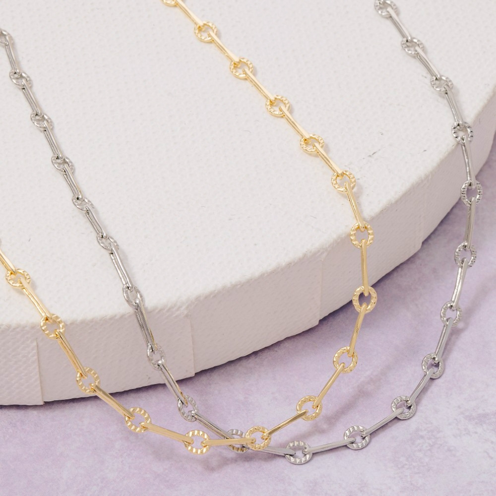 Dainty Repeating Bar Chain Necklace