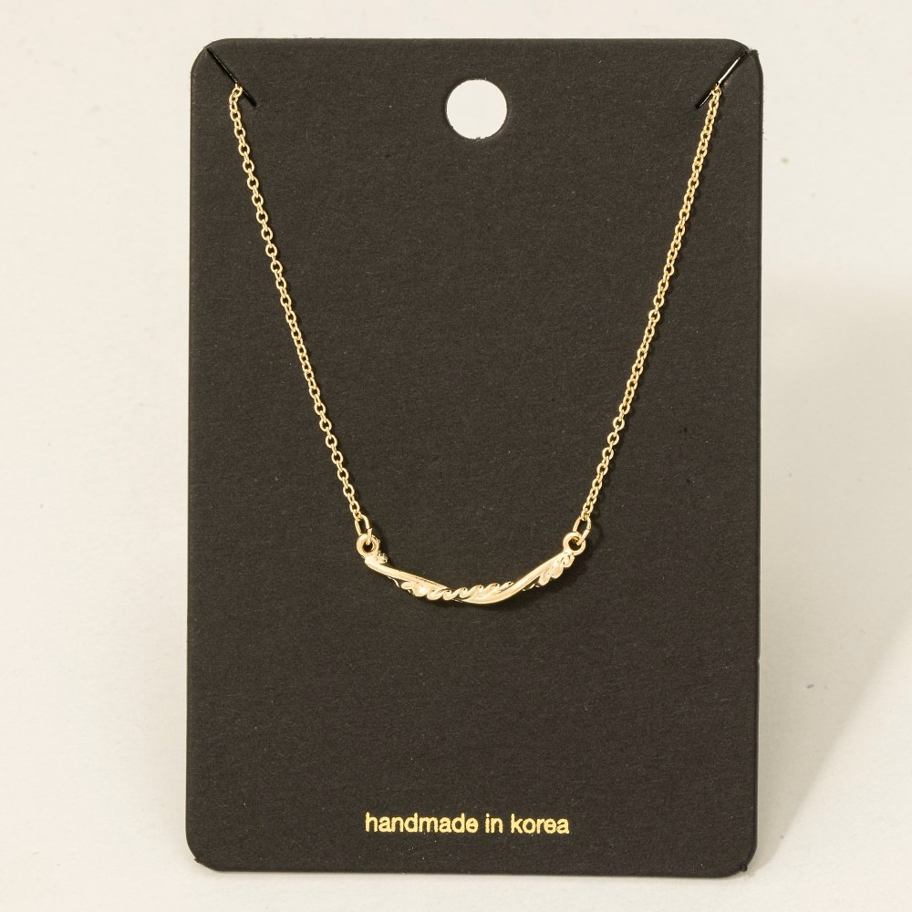 Twisted Rope Bar Pendant Necklace