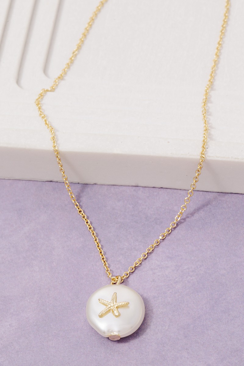 Starfish Pearl Pendant Necklace