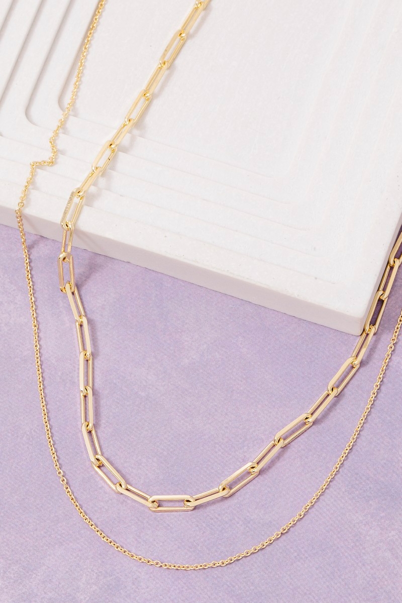 Double Chain Layered Necklace