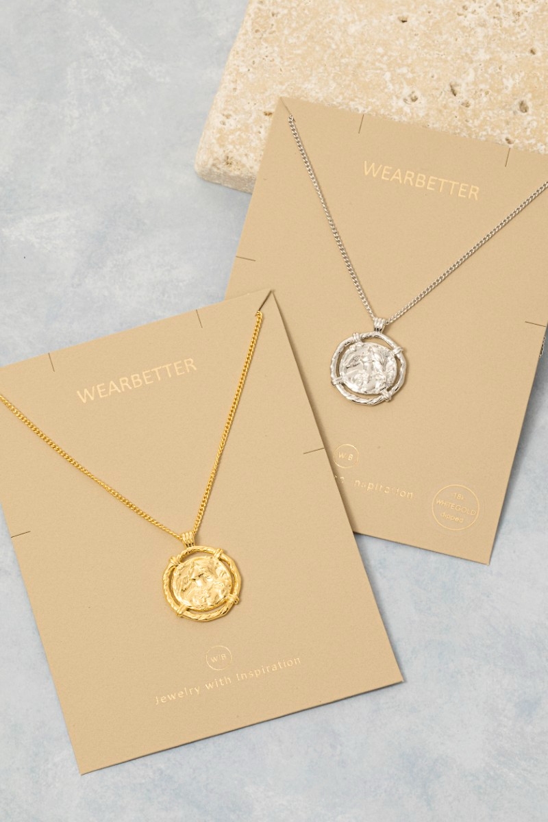 Hammered Circle Disc Pendant Necklace