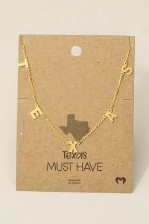 Texas Print Station Charm Necklace