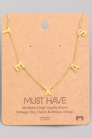 Texas Print Charm Necklace