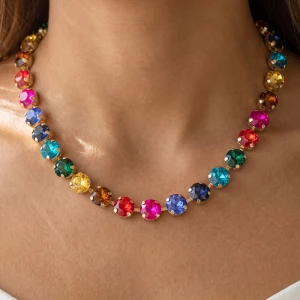 Oversized Rivoli Crystal Collar Necklace