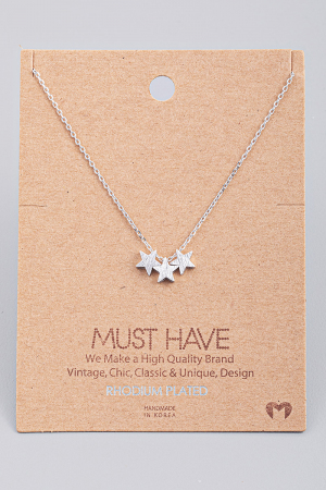 Mini Triple Star Charm Necklace