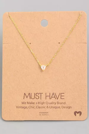 Mini Triangle Rhinestone Pendant Necklace