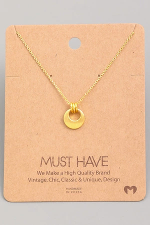 Mini Disc Hoop Pendant Necklace